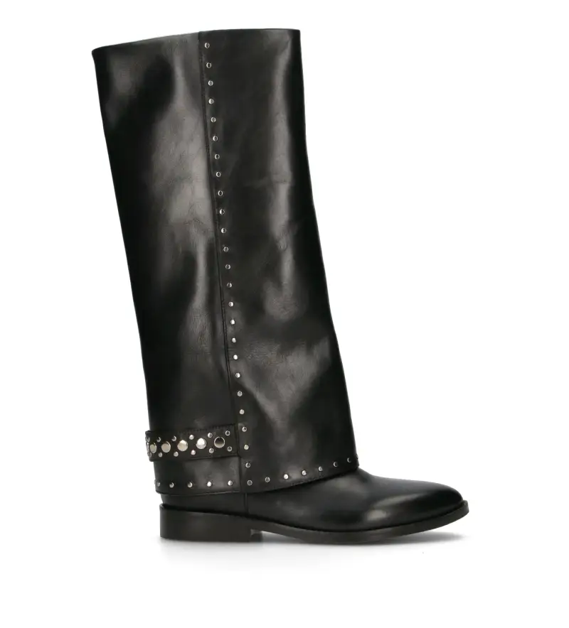 Stivale donna nero in pelle Vario