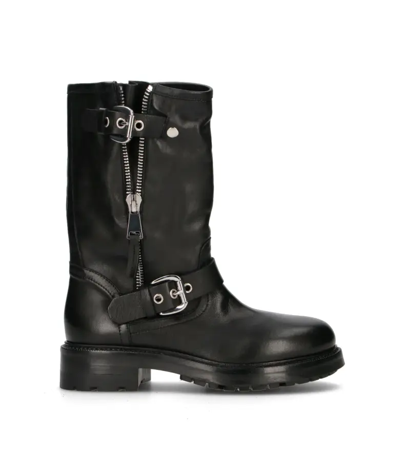 Stivale donna nero in pelle Vario