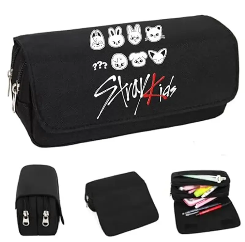 Stray-Kids - Zaino in tela con coulisse, per la scuola, Astuccio B, Taglia unica