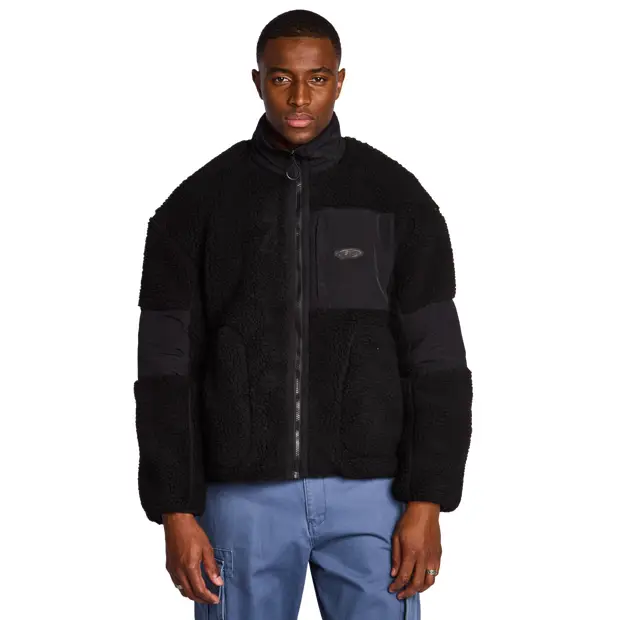 Leonardo Borg Full Zip Sherpa Uomo - Giacche Nero Black