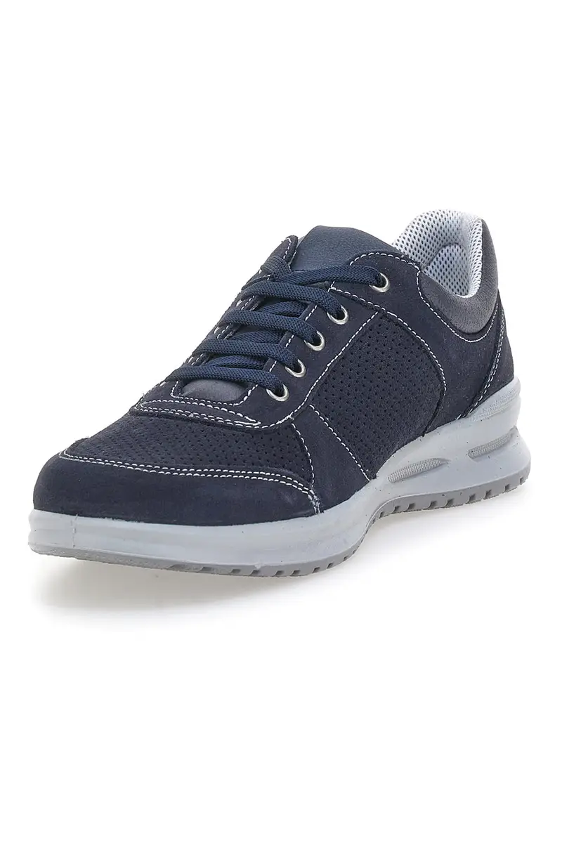 Stringata Blu con Tomaia in Pelle Traforata MARCO BRANDI 23 miniatura 3