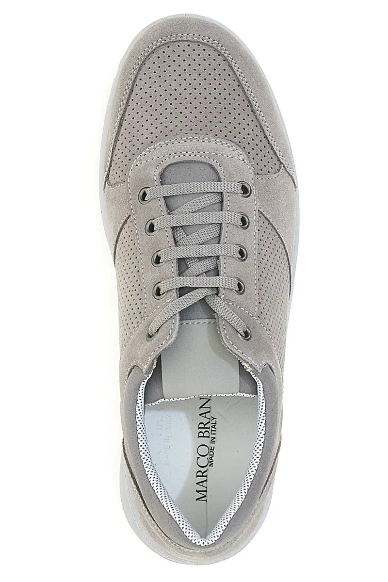 Stringata Grigia con Tomaia in Pelle Traforata MARCO BRANDI 23 miniatura 3