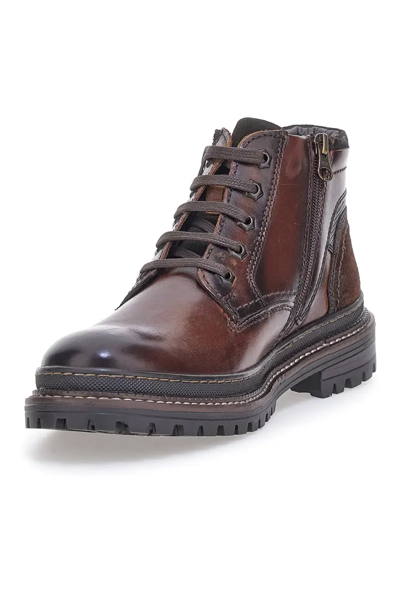 Stringate Alte Marroni In Pelle Altemberg 2211 miniatura 3