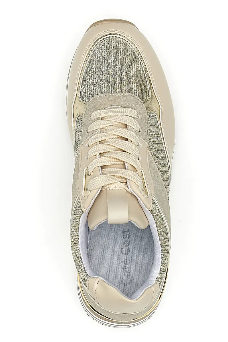 Stringate Beige con Platform e Tomaia con Brillantini CAFE' COST H1506049 miniatura 3