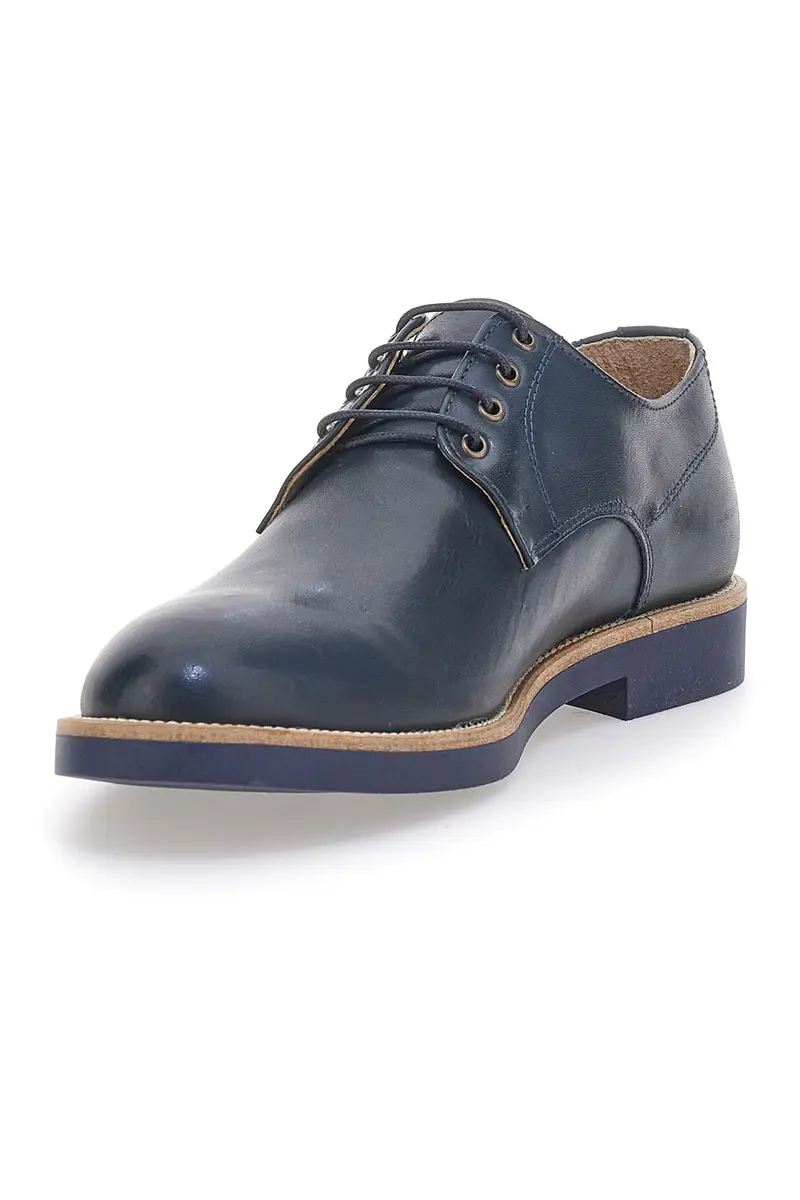 Stringate Blu in Pelle Made in Italy con Bordo a Contrasto PITTARELLO 600 miniatura 3