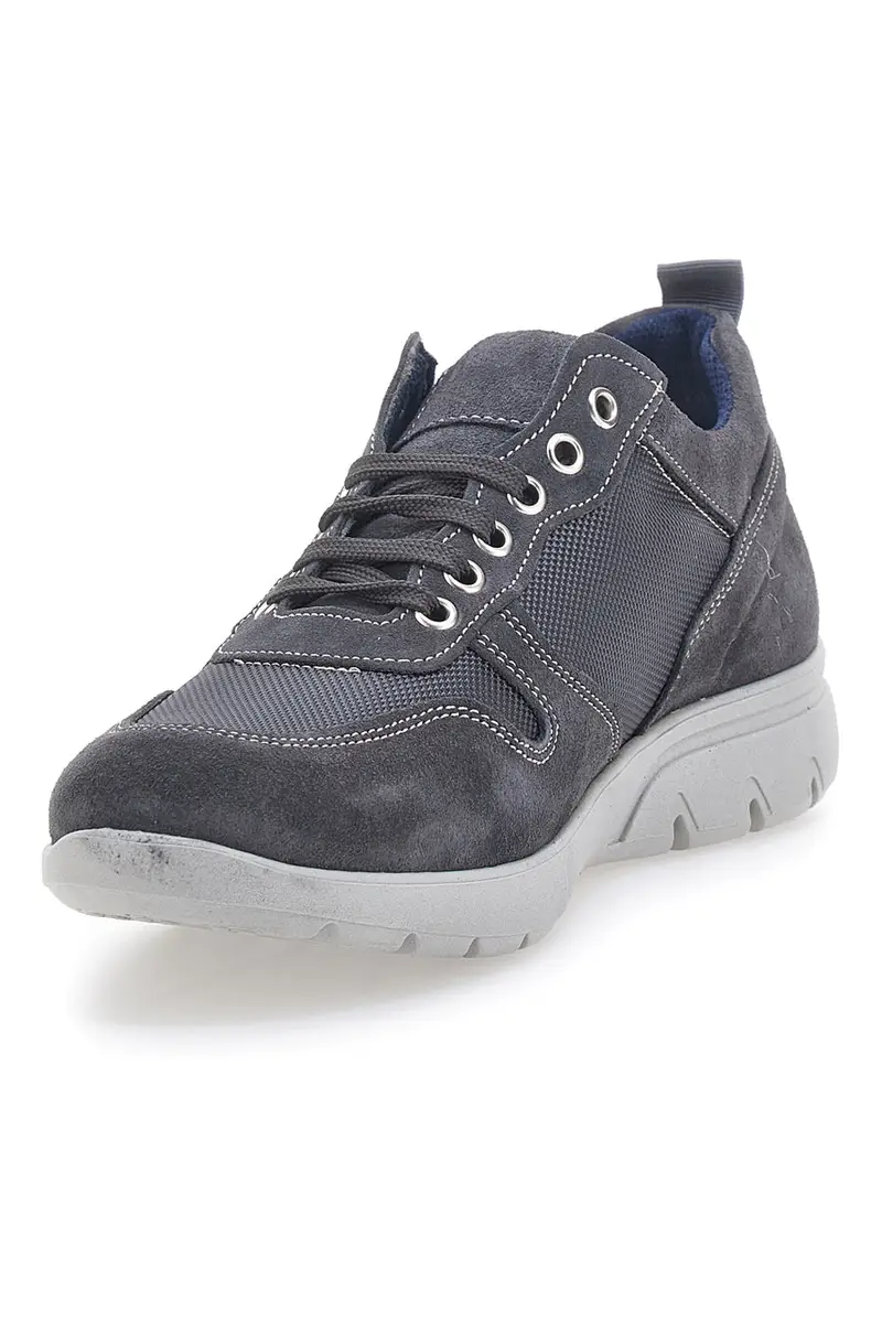 Stringate Grigie con Tomaia in Pelle e Mesh JERPOINT 99 miniatura 3