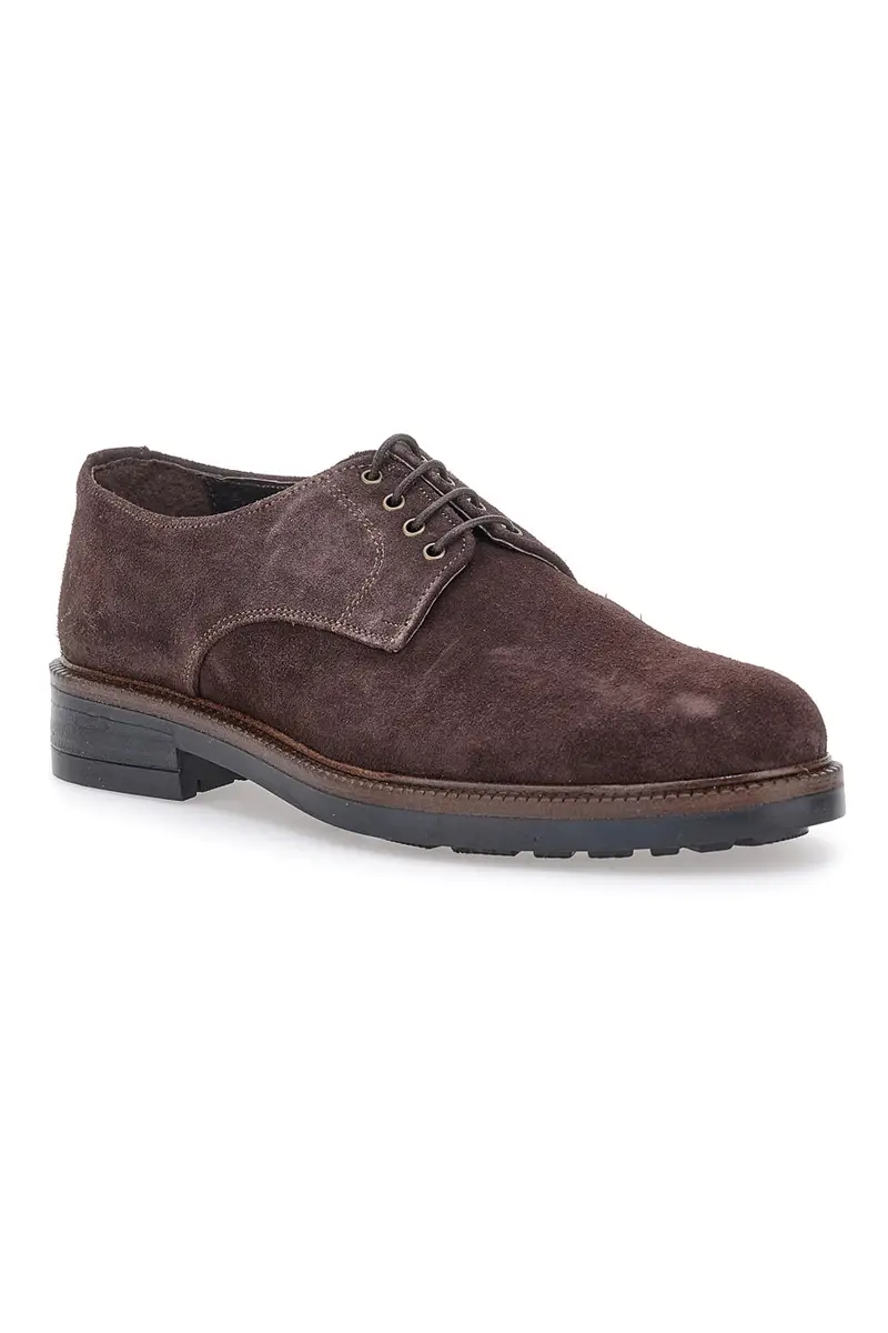 Stringate marroni in pelle scamosciata Pittarello 600 miniatura 2