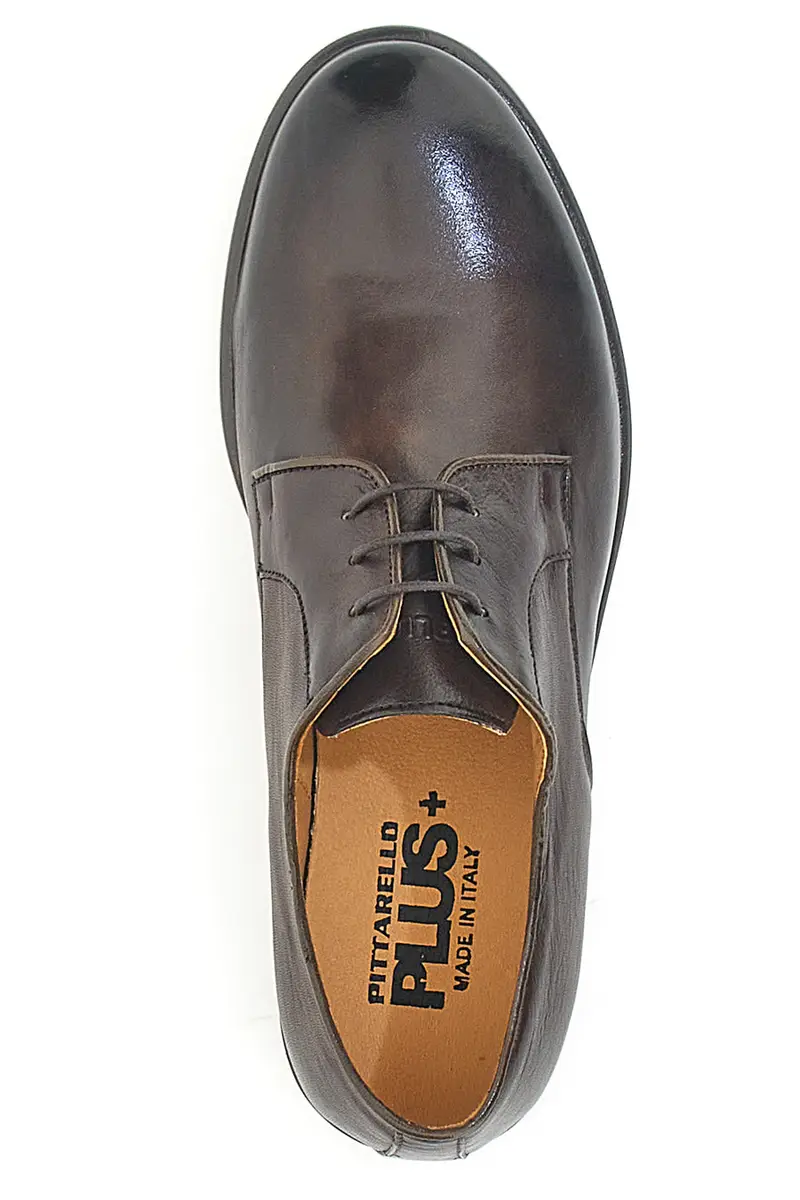 Stringate Marroni In Vera Pelle Made in Italy Pittarello Plus PT911 miniatura 3