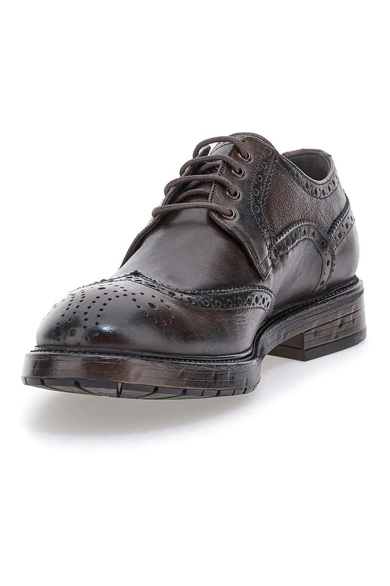 Stringate nere in vera pelle con lavorazione brogue Pittarello Plus 1268 miniatura 3