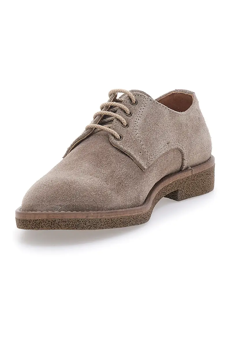 Stringate Tortora con Suola in Gomma Made in Italy PTR 3016 miniatura 3