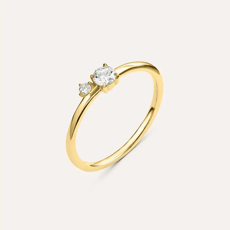 Anello Bilogy Diamade Glam Oro Giallo Diamante Lab-Grown