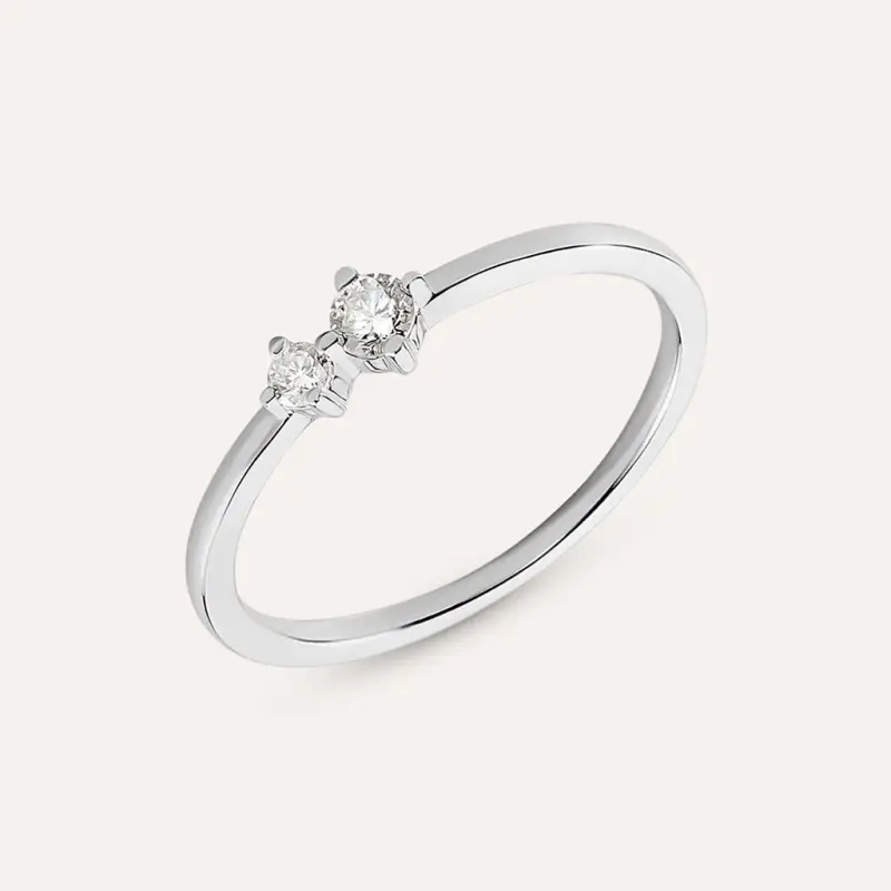 Anello Bilogy Grace Oro Bianco Diamante