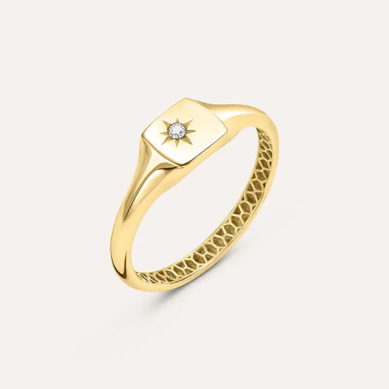 Anello Chevalier Beverly Oro Giallo Cubic Zirconia