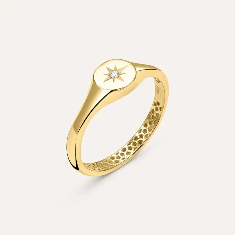 Anello Chevalier Beverly Oro Giallo Cubic Zirconia