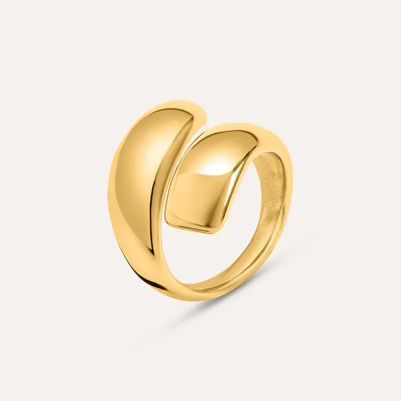 Anello Contrarie Radiance Acciaio Dorato