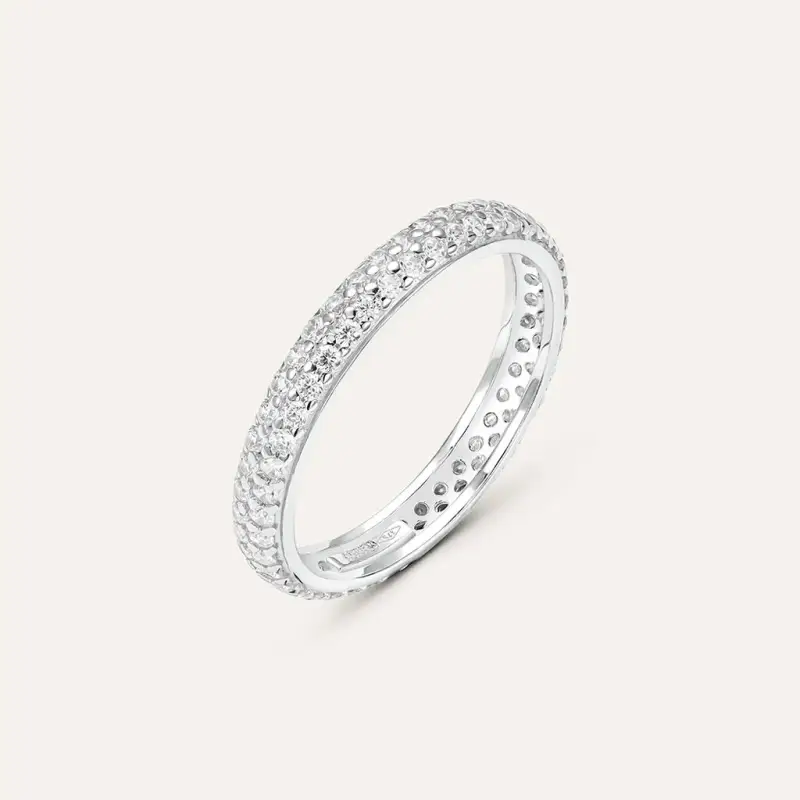 Anello Eternity Claire Oro Bianco Cubic Zirconia