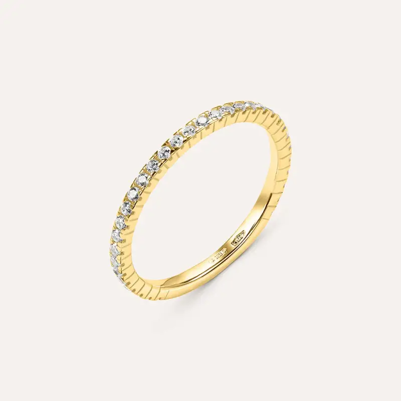 Anello Eternity Claire Oro Giallo Cubic Zirconia