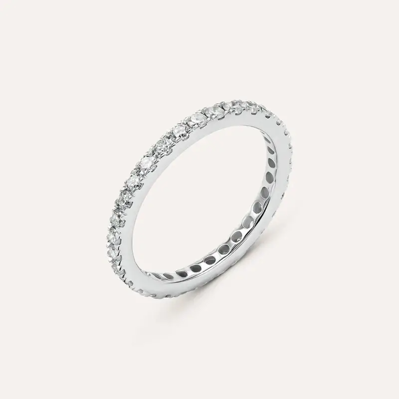 Anello Eternity Diamade Oro Bianco Diamante Lab-Grown
