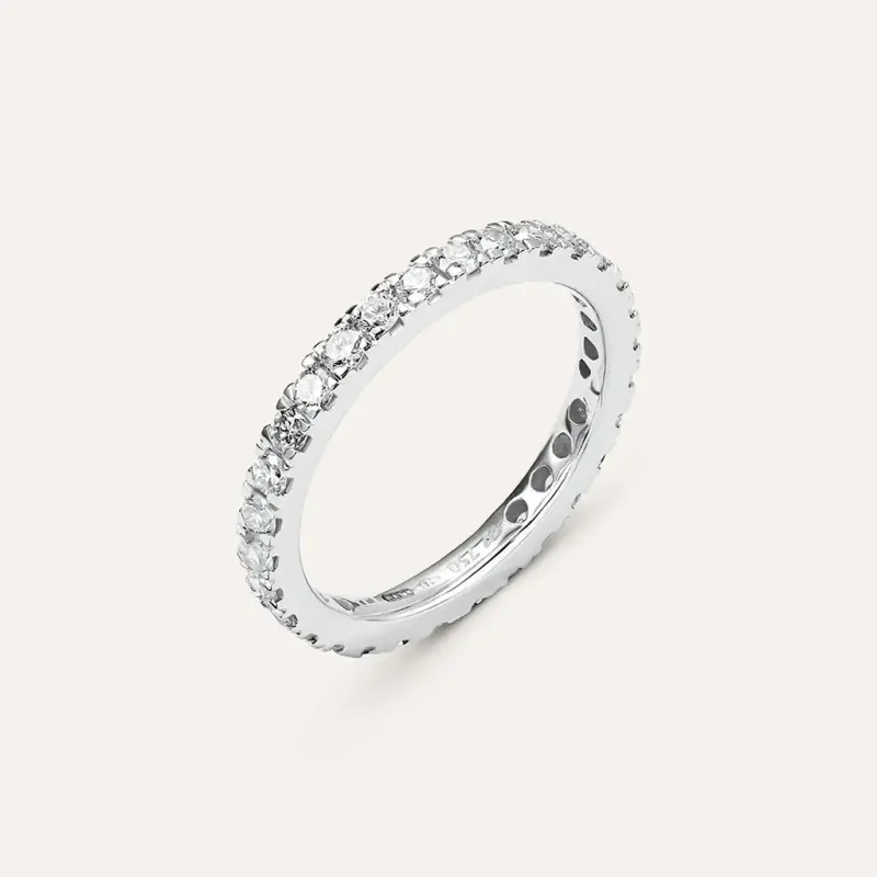 Anello Eternity Diamade Oro Bianco Diamante Lab-Grown