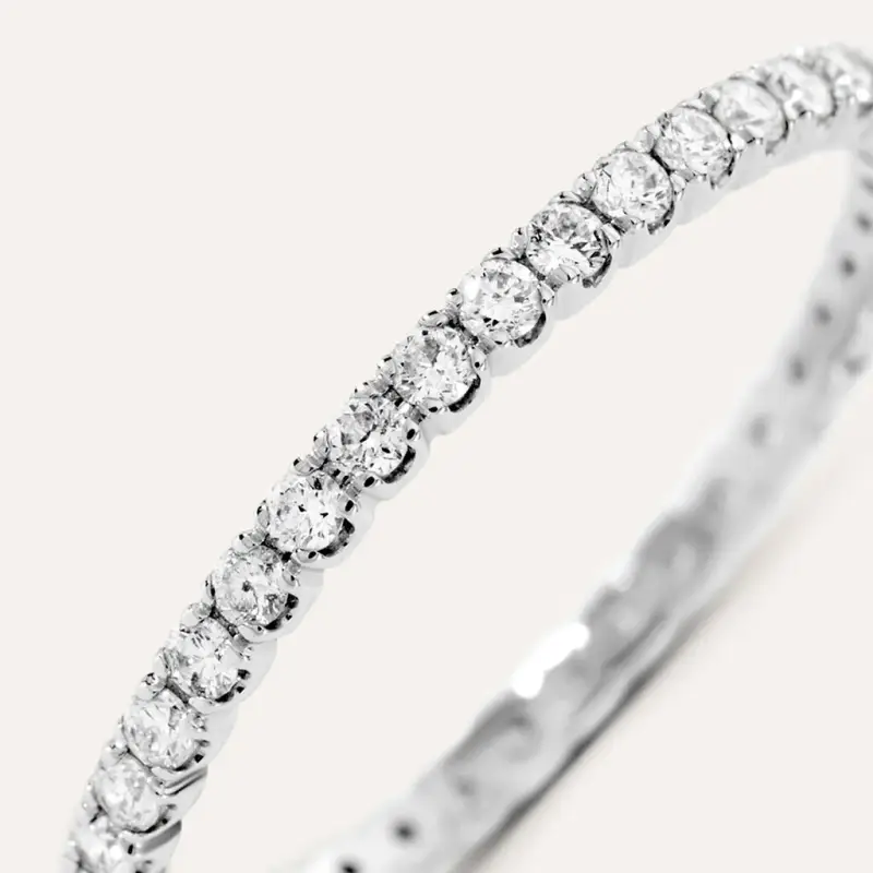 Anello Eternity Firmamenti Oro Bianco Diamante miniatura 2