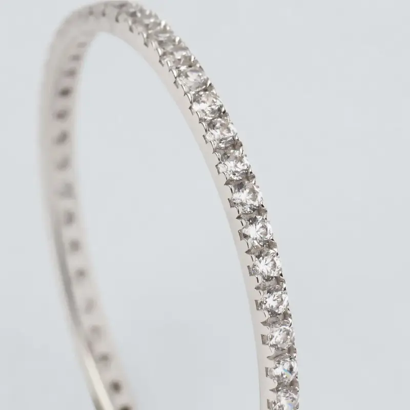 Anello Eternity L homme Or Oro Bianco Cubic Zirconia miniatura 2