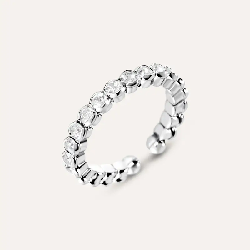 Anello Eternity Romantic Shine Metallo Cristallo