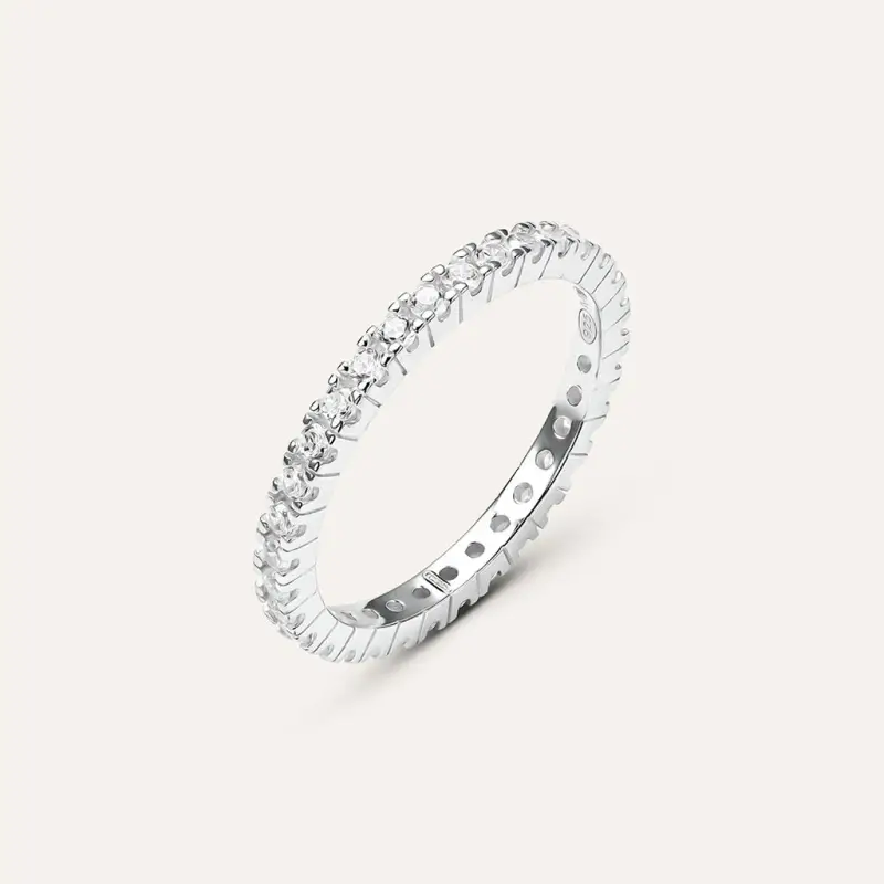 Anello Eternity Silver Elegance Argento Rodiato Cubic Zirconia