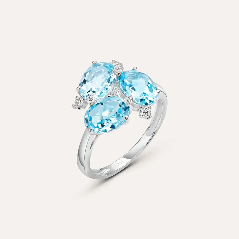 Anello Fantasia Amélie Oro Bianco Topazio Cubic Zirconia