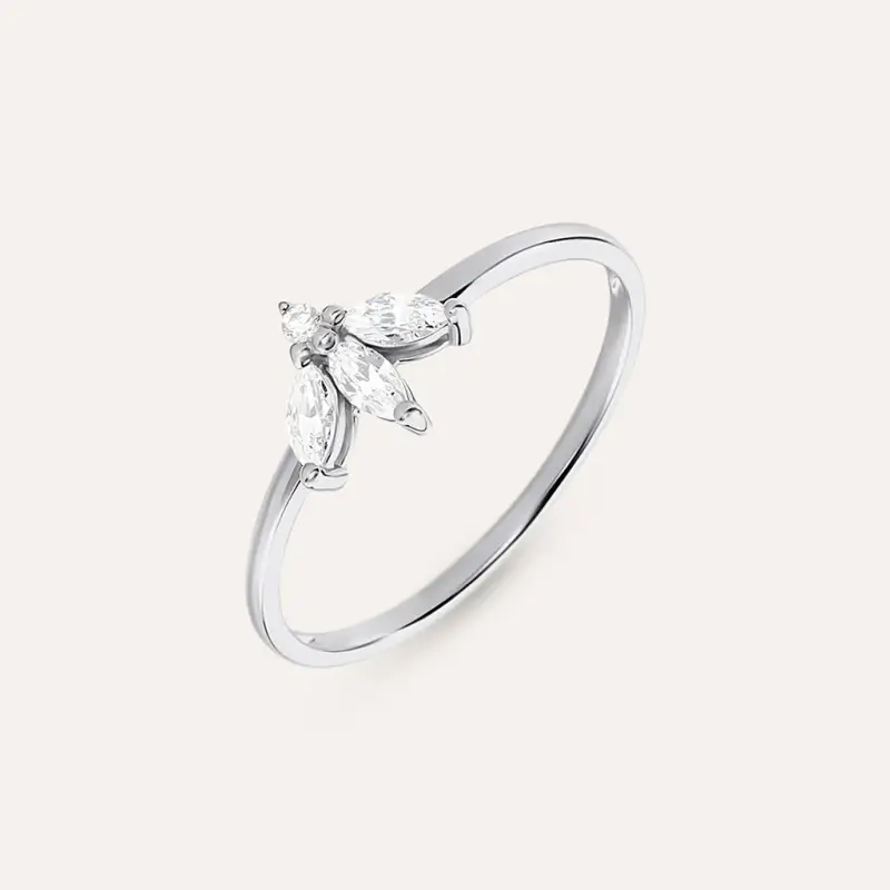 Anello Fantasia Claire Oro Bianco Cubic Zirconia