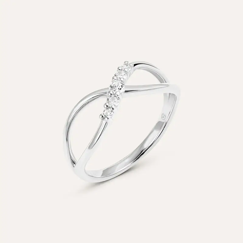 Anello Fantasia Claire Oro Bianco Cubic Zirconia