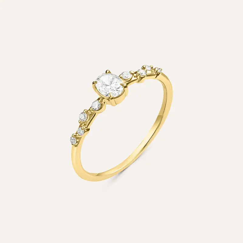 Anello Fantasia Diamade Glam Oro Giallo Diamante Lab-Grown