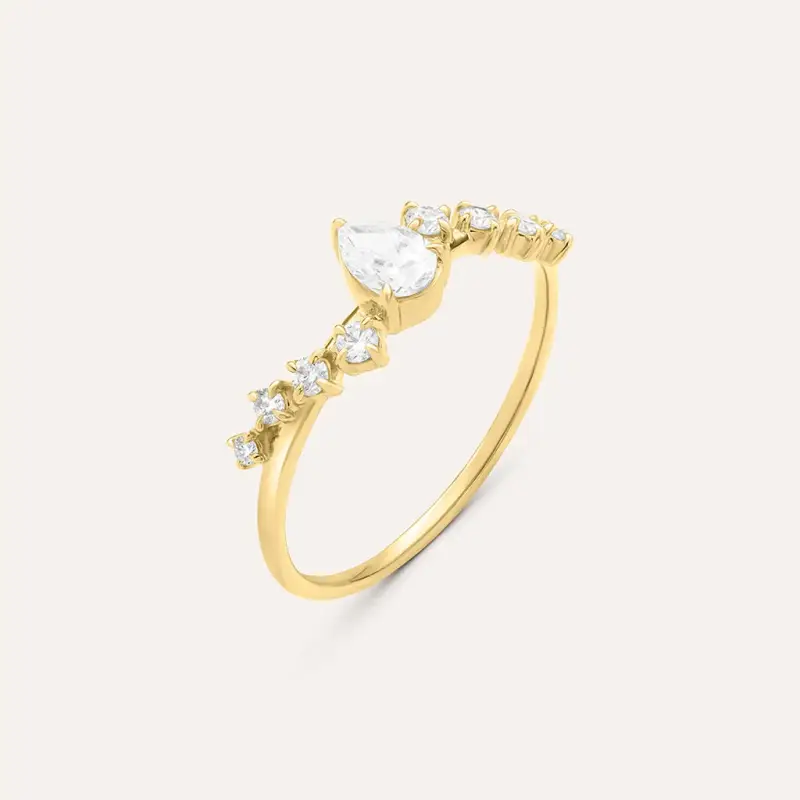 Anello Fantasia Diamade Glam Oro Giallo Diamante Lab-Grown