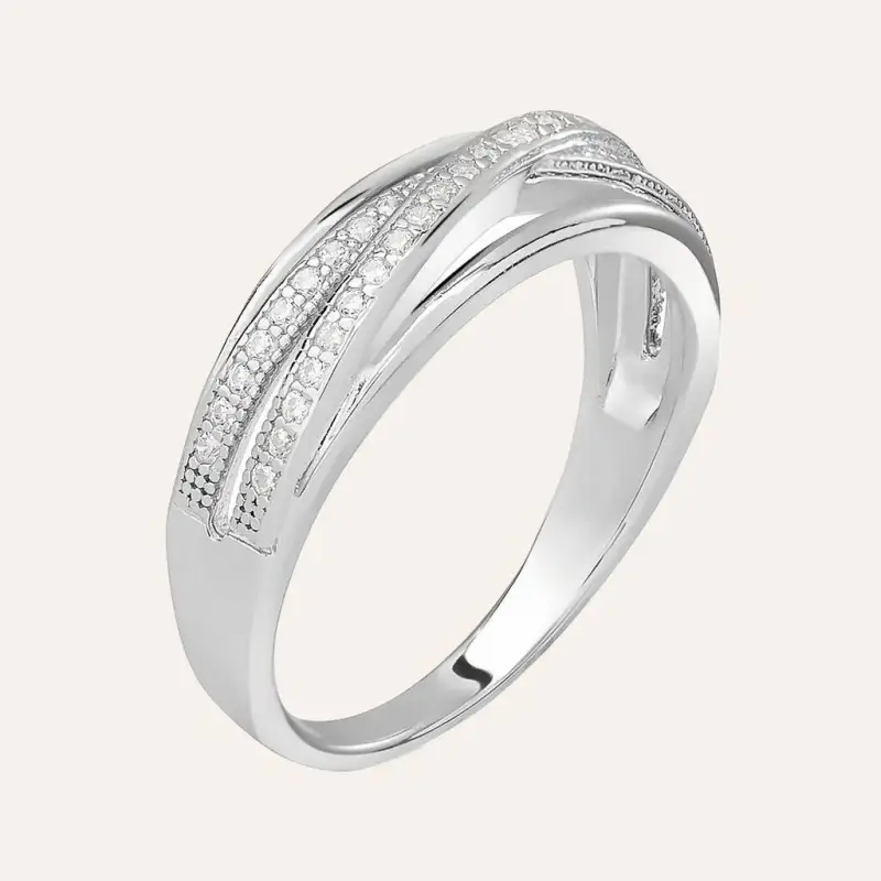 Anello Fantasia Silver Shine Argento Rodiato Cubic Zirconia