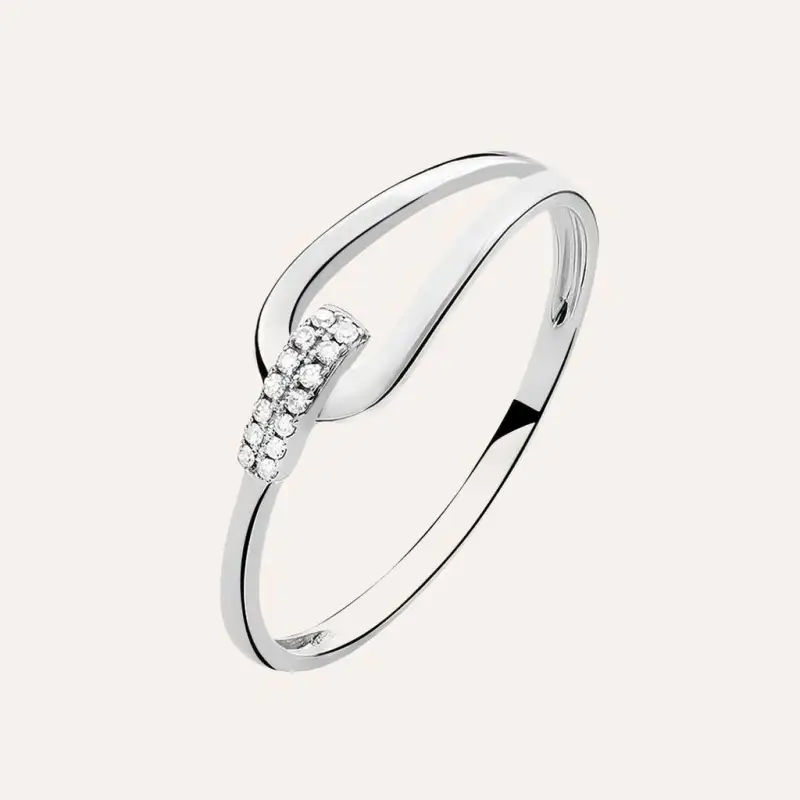 Anello Fantasia Sophia Oro Bianco Diamante