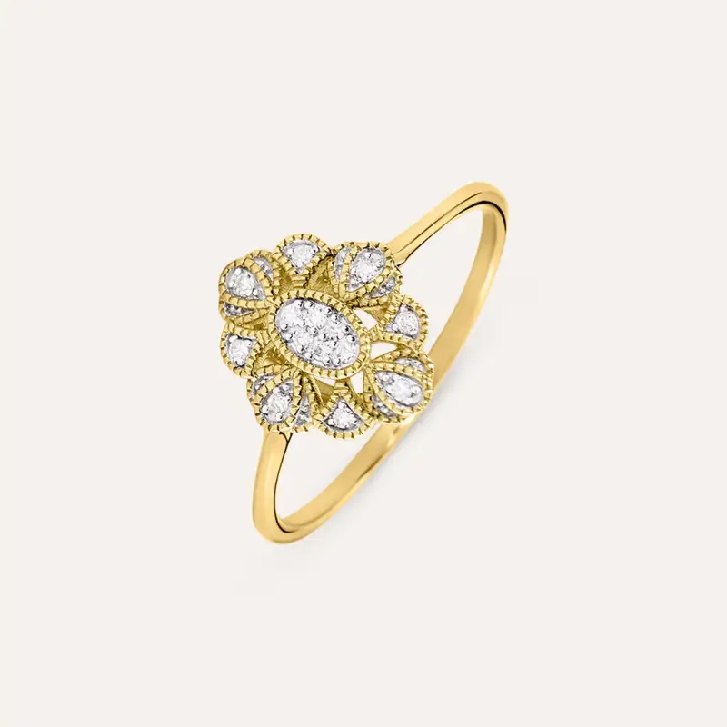 Anello Fantasia Sophia Oro Giallo Diamante