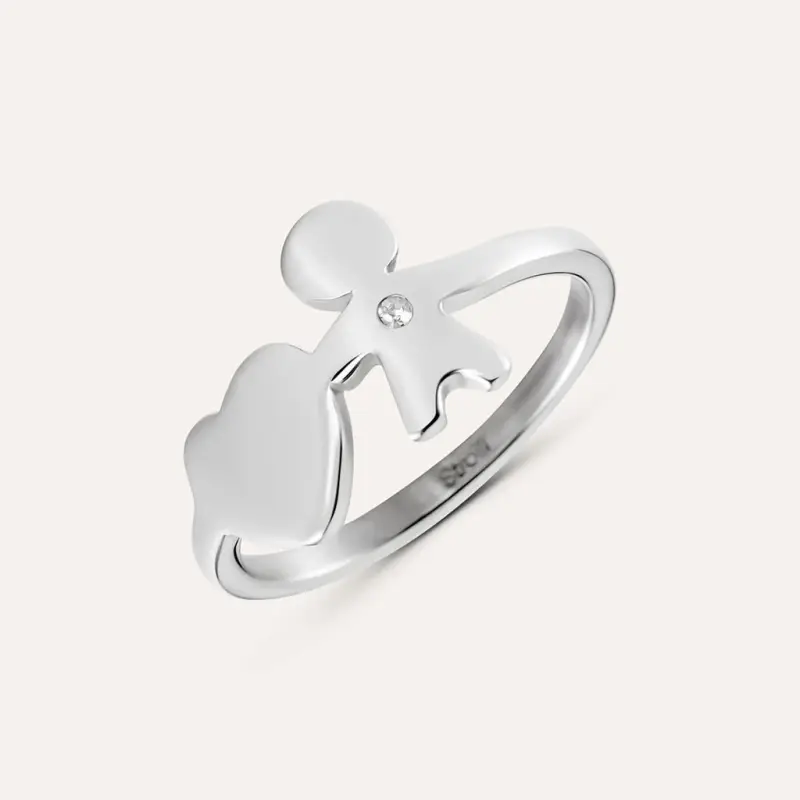 Anello Fantasia Sunrise Acciaio Cristallo