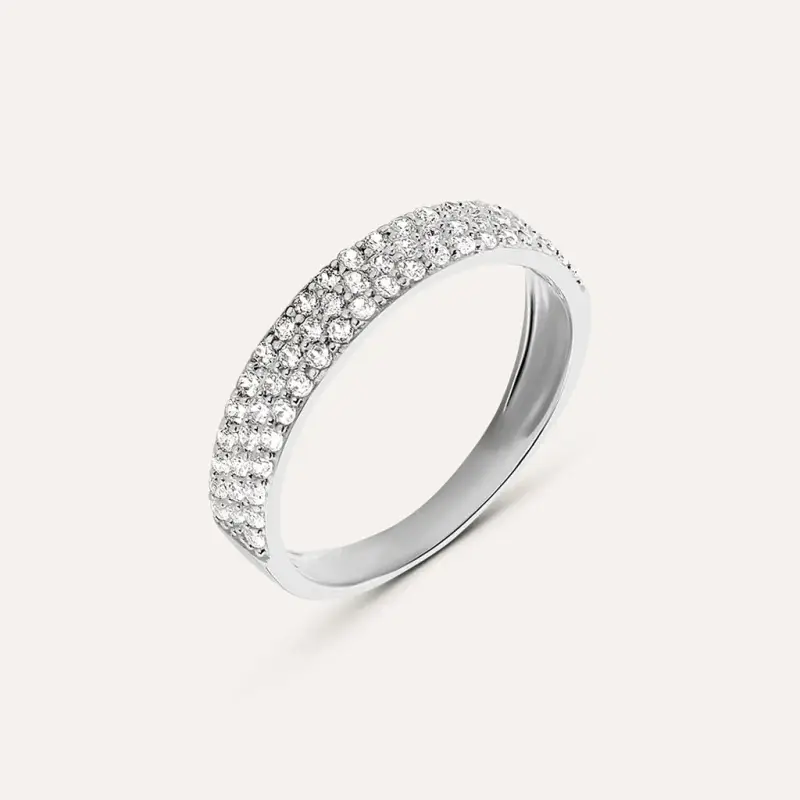 Anello Fascia Claire Oro Bianco Cubic Zirconia