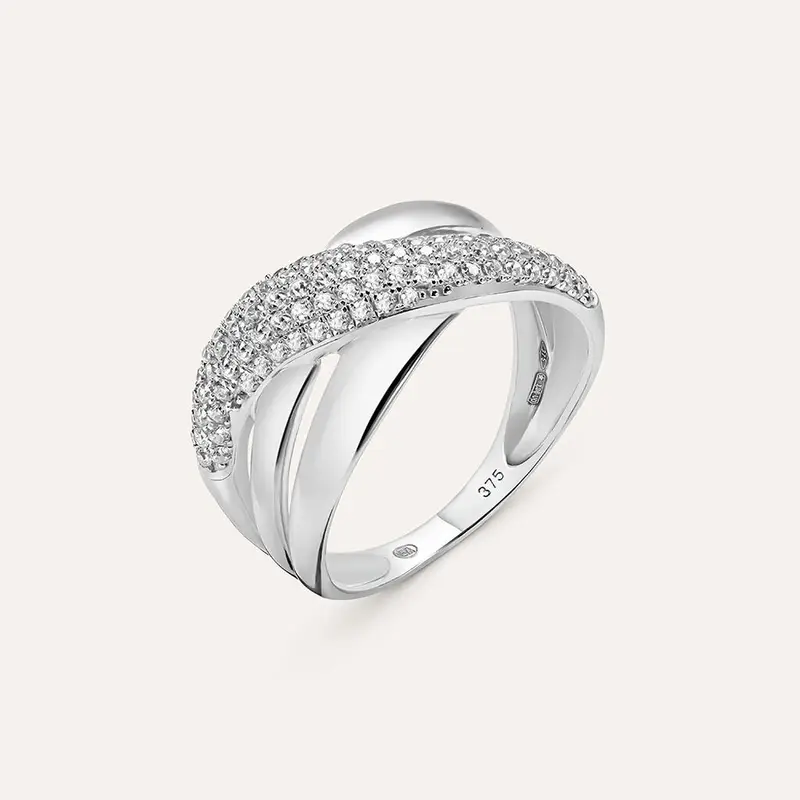 Anello Fascia Claire Oro Bianco Cubic Zirconia