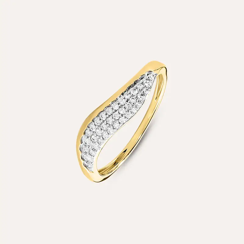 Anello Fascia Claire Oro Giallo Cubic Zirconia