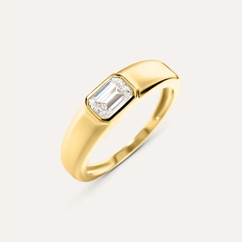 Anello Fascia Diamade Glam Oro Giallo Diamante Lab-Grown