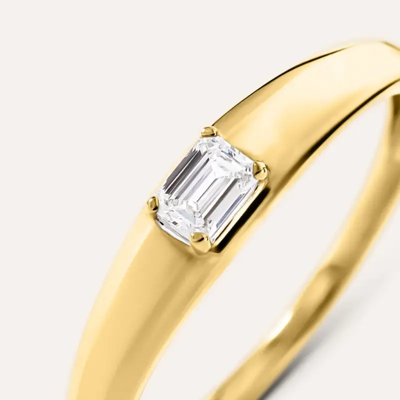 Anello Fascia Diamade Glam Oro Giallo Diamante Lab-Grown miniatura 2