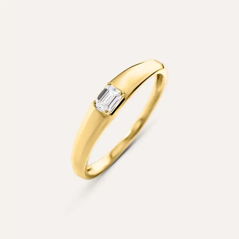 Anello Fascia Diamade Glam Oro Giallo Diamante Lab-Grown