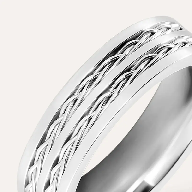 Anello Fascia Man Code Acciaio miniatura 2