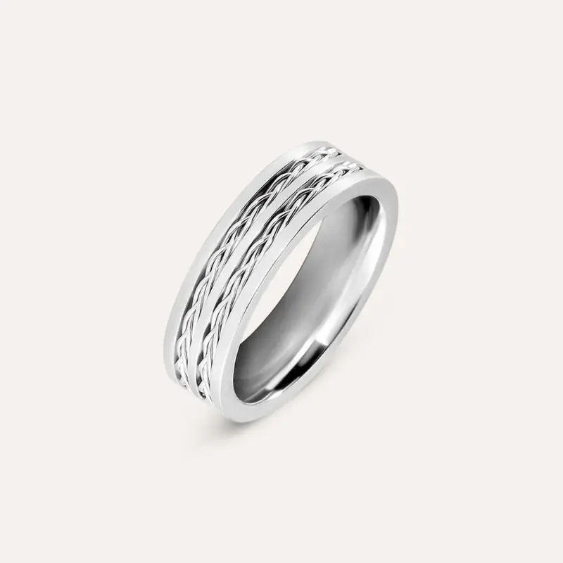 Anello Fascia Man Code Acciaio