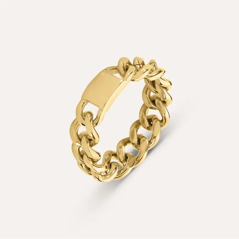 Anello Fascia Radiance Acciaio Dorato