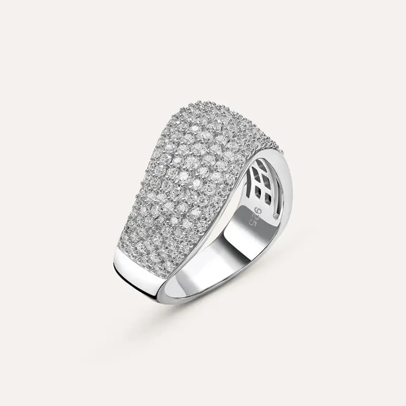 Anello Fascia Silver Shine Argento Rodiato Cubic Zirconia