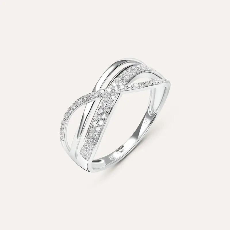 Anello Fascia Sophia Oro Bianco Diamante