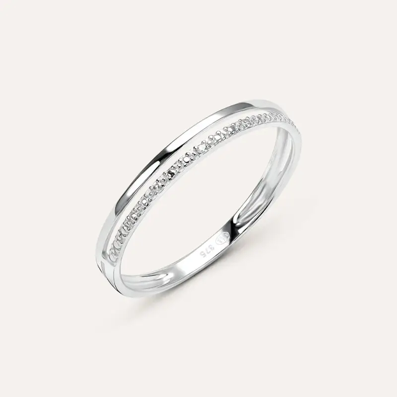 Anello Fascia Sophia Oro Bianco Diamante