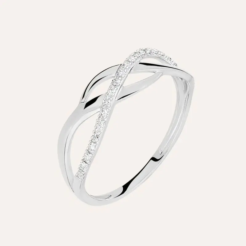 Anello Fascia Sophia Oro Bianco Diamante