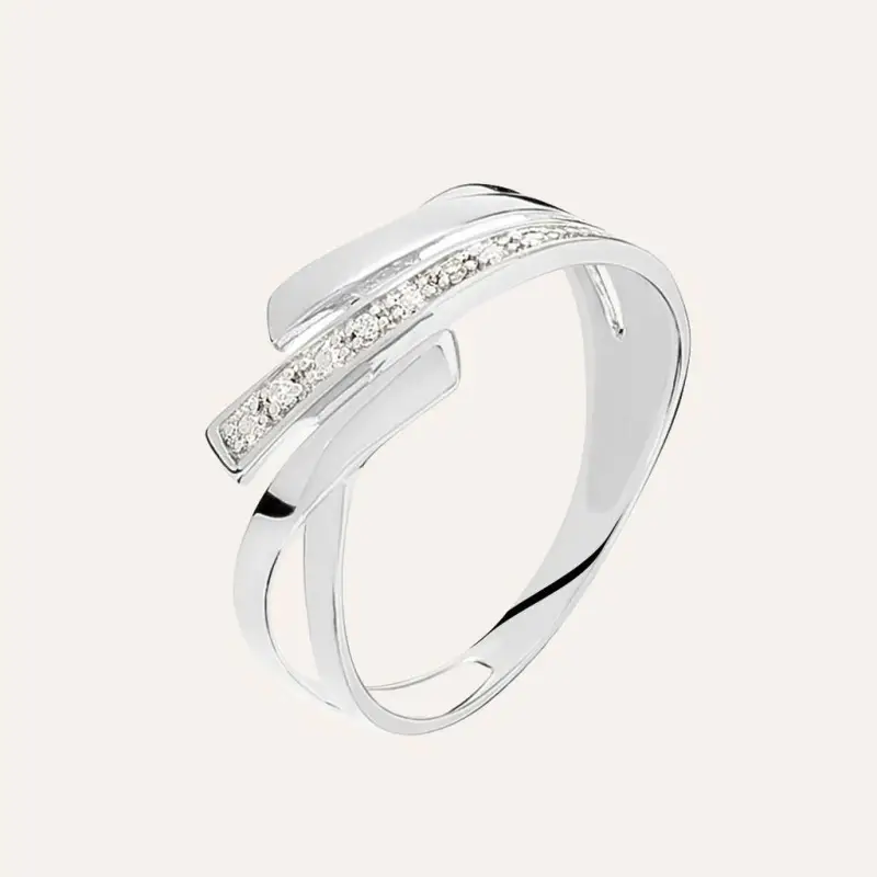 Anello Fascia Sophia Oro Bianco Diamante